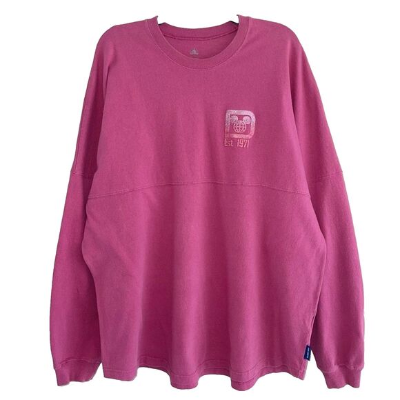 Walt Disney World Parks Pink Spirit Tshirt XXL Shimmer Long Sleeve Knit Top - Picture 2 of 9